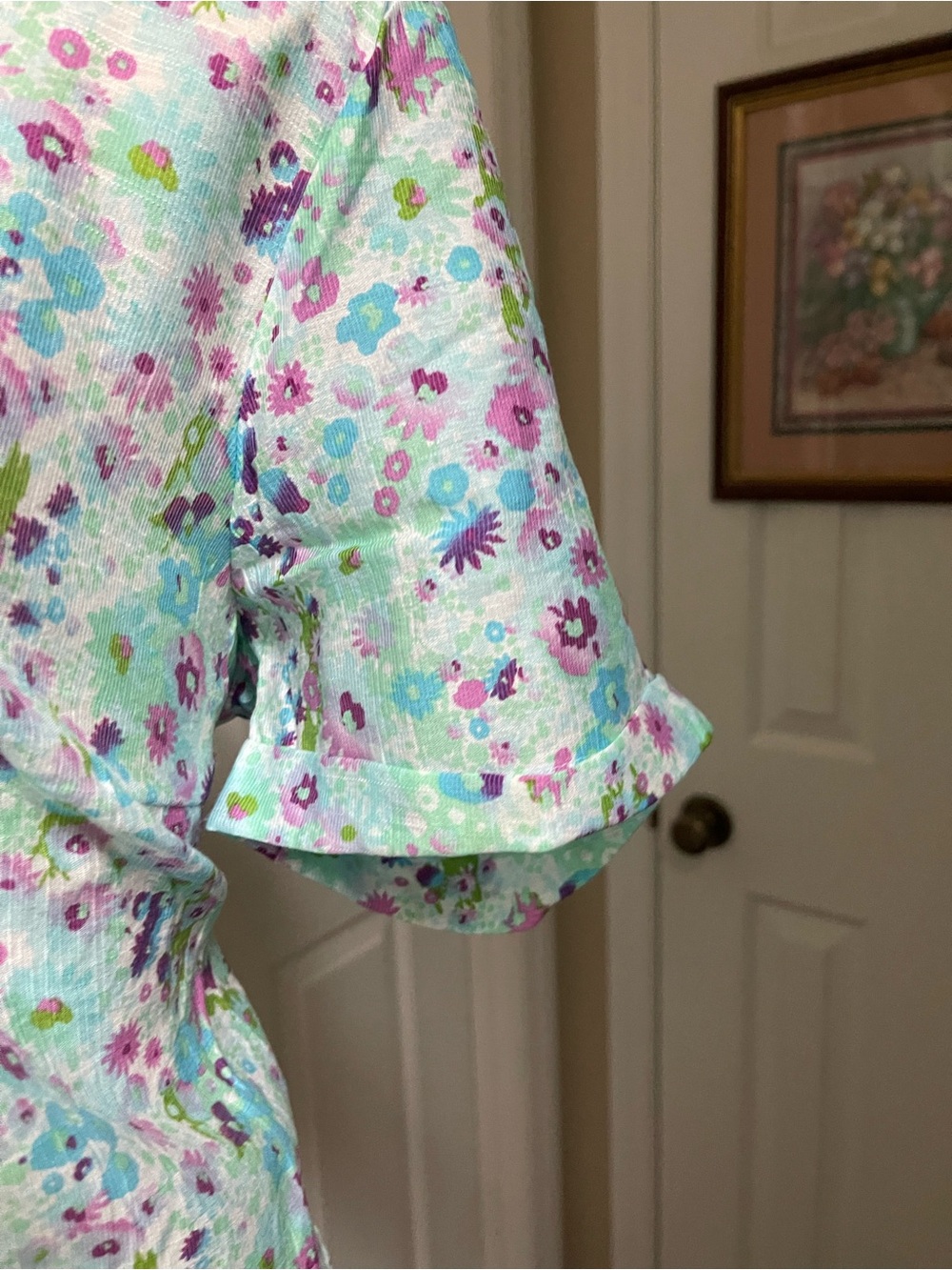 White Stag Pastel Floral Button-Up Blouse - Picture 7 of 13